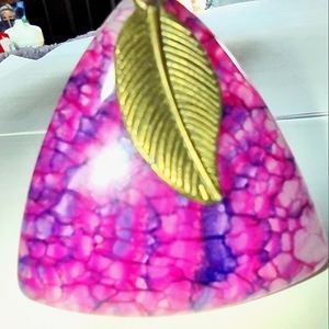 Pink dragons vein agate necklace / Handmade